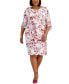 Plus Size 3/4-Sleeve Side-Tab Sheath Dress