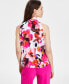 Women's Floral-Print Sleeveless Tie-Neck Top, Created for Macy's