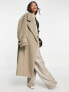 ASOS DESIGN smart half and half oversized coat in stone