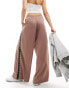 Фото #6 товара Fred Perry wide leg track pants trousers in pink