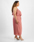 Фото #3 товара Plus Size Draped Sleeveless Midi Dress