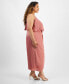 Plus Size Draped Sleeveless Midi Dress