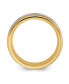 Фото #3 товара Titanium Brushed Center Yellow IP-plated CZ Wedding Band Ring