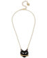 ფოტო #1 პროდუქტის Two-Tone Black Cat Pavé Pendant Necklace