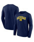 Фото #1 товара Men's Navy Michigan Wolverines Campus Long Sleeve T-shirt