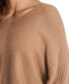 Women's Rib-Knit Bubble Sleeve Long Sleeve Sweater