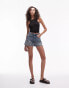 Topshop Tall denim comfort stretch short in bleach Синий, 40 - фото #1