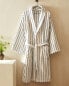 Contrast striped cotton bathrobe