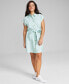 ფოტო #1 პროდუქტის Women's Short-Sleeve Belted Shirtdress