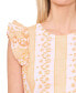 Фото #2 товара Women's Embroidered Crewneck Ruffle Sleeve Blouse