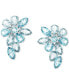 ფოტო #1 პროდუქტის Silver-Tone Gema Blue Stone Drop Earrings