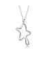 Classy Sterling Silver with Rhodium Plating Star Halo Necklace