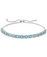ფოტო #1 პროდუქტის EFFY® Blue Topaz (4-1/3 ct. t.w.) & White Sapphire (1/2 ct. t.w.) Bolo Bracelet in Sterling Silver