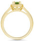 ფოტო #3 პროდუქტის Peridot (1 ct. t.w.) and Diamond (1/5 ct. t.w.) Halo Ring in 14K Yellow Gold