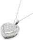 ფოტო #4 პროდუქტის Diamond Heart Cluster Pendant Necklace (1/2 ct. t.w.) in Sterling Silver, 16" + 2" extender