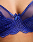 Ivory Rose Fuller Bust lace balconette bra in colbalt blue