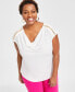 Plus Size Laced-Chain-Shoulder Top, Created for Macy's