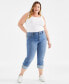 Фото #1 товара Plus Size High-Rise Cuff Capri Jeans, Created for Macy's