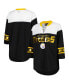 ფოტო #1 პროდუქტის Women's Black, White Pittsburgh Steelers Double Team 3, 4-Sleeve Lace-Up T-shirt