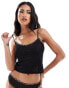 Фото #2 товара ASOS DESIGN Mackenzie mesh cami with leopard trim in black