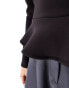 Фото #6 товара Monki long sleeve top with open neckline and fluted hem in black