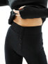 Threadbare Ski ribbed base layer top and leggings set in black