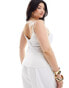 Фото #4 товара ASOS DESIGN Curve knitted strappy v neck cami top in cream