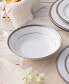 Charlotta Platinum 4 Piece 7.5" Soup Bowls Set, 12 oz, Service for 4