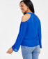 Фото #2 товара Women's Long-Sleeve Halter-Neck Blouse, Created for Macy's