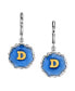 ფოტო #4 პროდუქტის Silver Tone Blue Enamel Gold Tone Initial Earrings