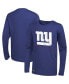 ფოტო #1 პროდუქტის Men's Royal New York Giants Side Drill Long Sleeve T-shirt