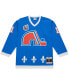 Men's Owen Nolan Blue Quebec Nordiques 1992/93 Blue Line Player Jersey