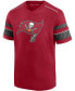 Фото #3 товара Men's Red Tampa Bay Buccaneers Textured Hashmark V-Neck T-shirt