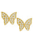 ფოტო #1 პროდუქტის Suzy Levian Sterling Silver Cubic Zirconia Pave Butterfly Stud Earrings