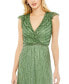 ფოტო #3 პროდუქტის Women's Sequined Wrap Over Cap Sleeve Ruffle Hem Dress