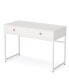 Фото #1 товара Computer Desk, Modern Simple 47 inch Home Office Desk Study Table Writing Desk with 2 Storage Drawers, Makeup Vanity Console Table White