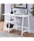 Contemporary Wood Writing Desk with Storage, White