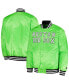 Men's Neon Green Boston Red Sox Cross Bronx Fashion Satin Full-Snap Varsity Jacket