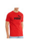 Фото #2 товара Футболка мужская PUMA Ess Logo Tee Erkek Kırmızı Tişört