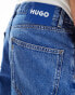 HUGO Blue jonah straight leg denim jeans in midwash blue