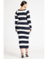 ფოტო #2 პროდუქტის Plus Size Striped Sweater Dress