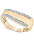 Фото #1 товара Diamond Double Row Tapered Statement Ring (1/4 ct. t.w.) in Gold Vermeil, Created for Macy's