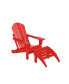 Фото #18 товара Classic Folding Adirondack Chair with Footrest Ottoman Set
