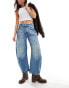 Free People good luck mid-rise barrel jean in mid wash blue