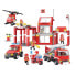 EUREKAKIDS Fire station building blocks with rescue vehicles 827 pieces