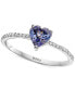 ფოტო #1 პროდუქტის EFFY® Tanzanite (5/8 ct. t.w.) & Diamond (1/10 ct. t.w.) Heart Ring in Sterling Silver
