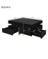 Фото #3 товара High Gloss 4-Drawer Coffee Table, Multi Storage, Wood Grain Legs, 31.5"X31.5", White