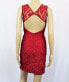 Фото #2 товара City Triangles Women's Juniors Glitter Pencil Dress Lace Red Size 11