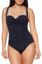 Фото #1 товара Bleu Rod Beattie Kore Womes Shirred Front One-Piece Black Size 6