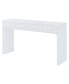 White Modern Minimalist Console Table With Drawers and Metal Handles